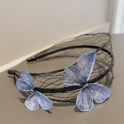 Butterfly Black Mesh Wide Headband