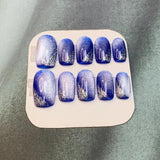 Load image into Gallery viewer, Blue Starry Sky Fake Press on Nails