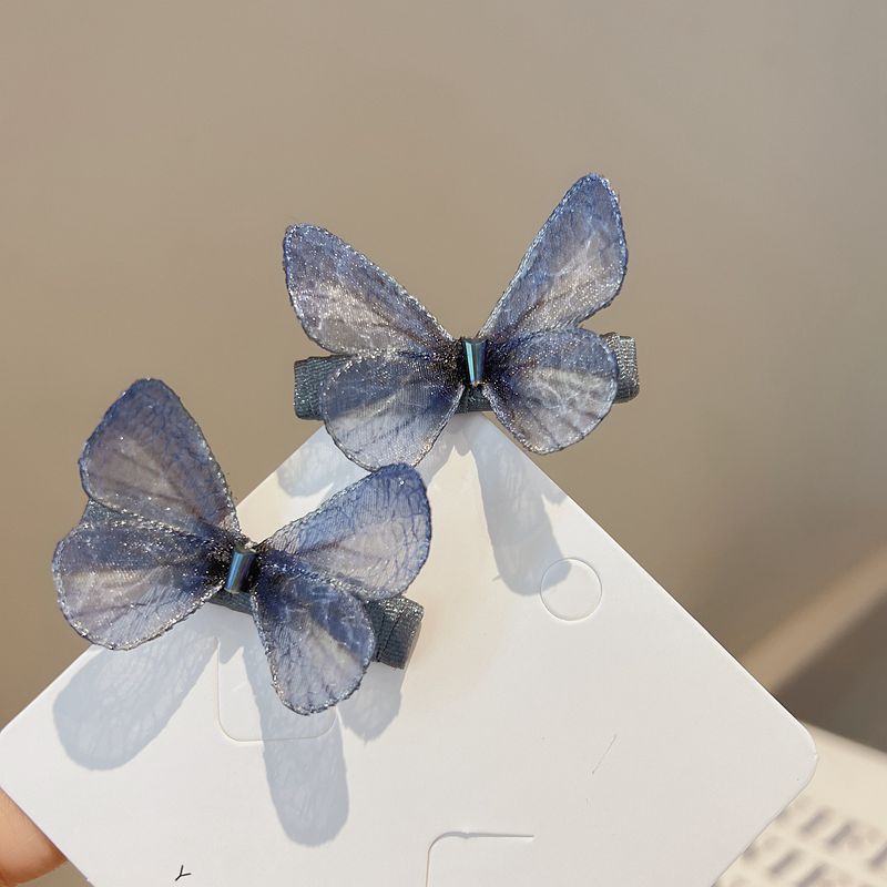 Set of 2 Gradient Organza Butterfly Hair Clips