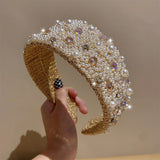 Load image into Gallery viewer, Gold Luxury Pearl Crystal Hairband