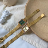 Load image into Gallery viewer, Crystal Embellished Square Dial Bracelet Watch
