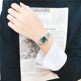Load image into Gallery viewer, Crystal Embellished Square Dial Bracelet Watch