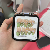 Load image into Gallery viewer, Rhinestone Green Ballerina Press on Nails